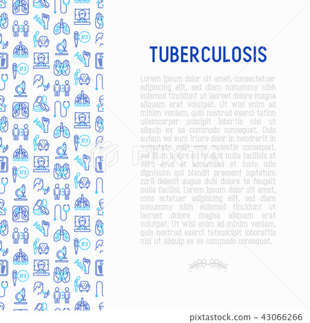 Tuberculosis concept with thin line icons 43066266