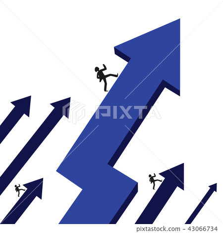 A silhouette standing on the rising arrow A silhouette standing on the rising arrow 43066734