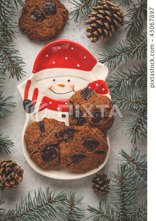 Christmas cookies with chocolate  43067897