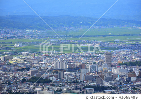 Yamagata市看法從山形縣的西尾公園 43068499