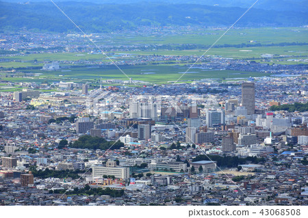 Yamagata市看法從山形縣的西尾公園 43068508