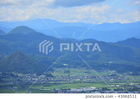 Yamagata市看法從山形縣的西尾公園 43068511
