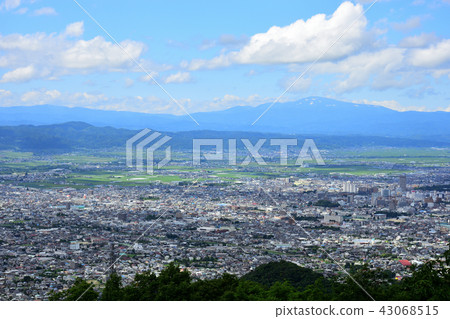 Yamagata市看法從山形縣的西尾公園 Yamagata市看法從山形縣的西尾公園 43068515