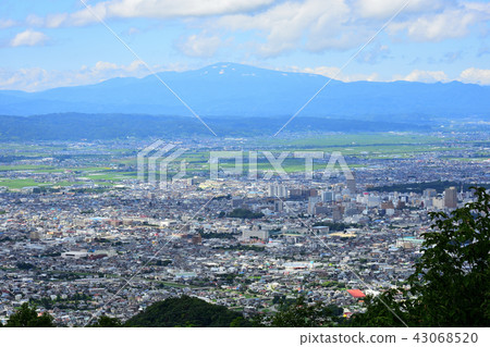 Yamagata市看法從山形縣的西尾公園 43068520