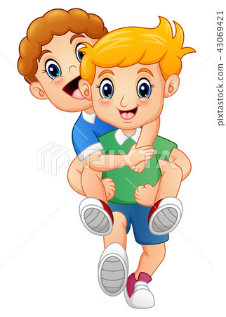 Piggyback ride stock image. Image of happiness, boys - 33996903