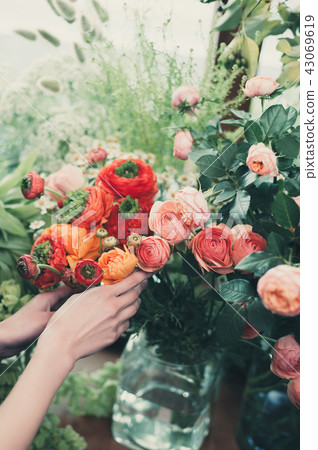 花生活花店 照片素材 圖片 圖庫