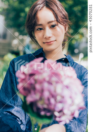 Flower living female portrait Flower living female portrait 43070281