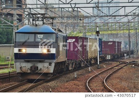 在東海道幹線(EF 210電力機車)上運行的貨運列車 在東海道幹線(EF 210電力機車)上運行的貨運列車 43070517