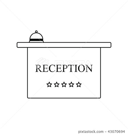Icon of hotel reception desk with bell-插圖素材 [43070694] - PIXTA圖庫