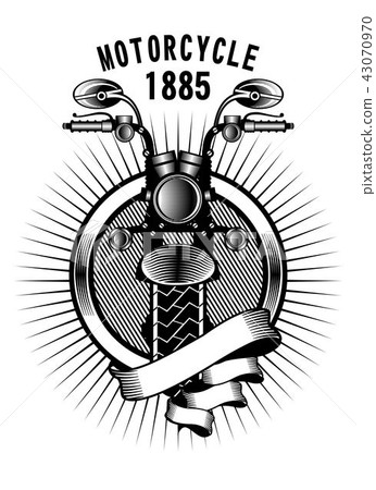 motorcycle ribbon emblem - Stock Illustration [43070970] - PIXTA