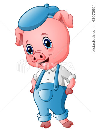 Cute Pig Cartoon Posing Stock Illustration 43070994 Pixta