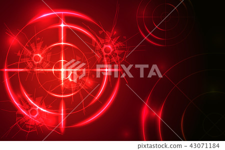 Red radar target shooting range black background 43071184