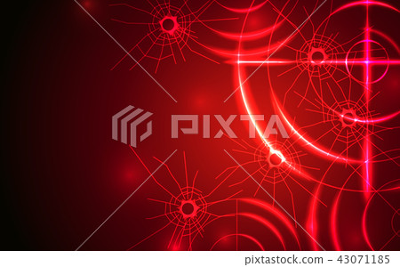 Red radar target shooting range black background 43071185