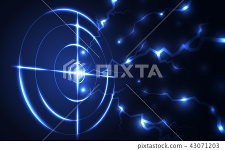 Blue radar target shooting range black background Blue radar target shooting range black background 43071203