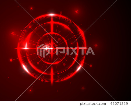Red radar target shooting range black background 43071229