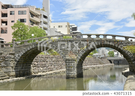 [Nagasaki] Scenery of Meganebashi and Nagasaki city area 43071315