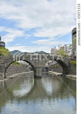 [Nagasaki] Scenery of Meganebashi and Nagasaki city area 43071318