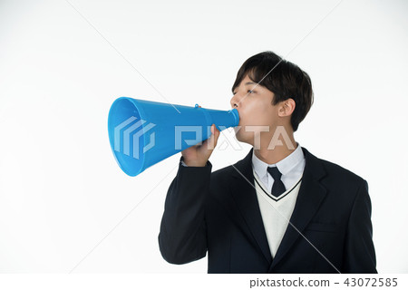 人，人，高中生，擴音器 43072585