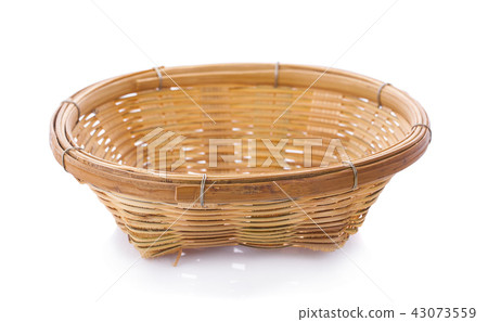 vintage weave wicker basket isolated on white vintage weave wicker basket isolated on white 43073559