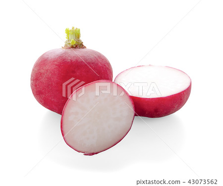 Fresh radishes on white background Fresh radishes on white background 43073562