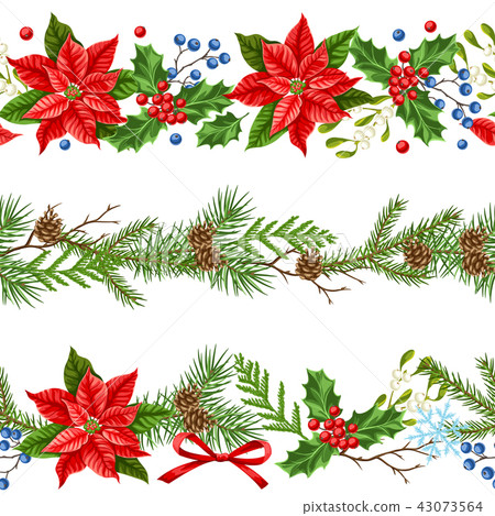 Seamless pattern with winter plants. Seamless pattern with winter plants. 43073564