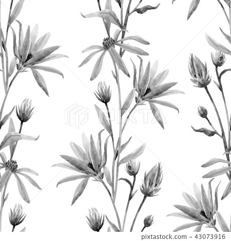 Watercolor floral vector pattern 43073916