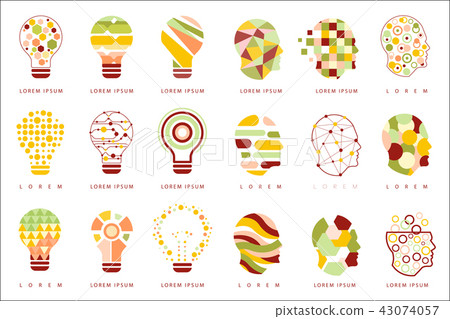 Idea Bulb Different Geometric Abstract Design Icons 43074057