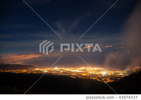 City at night from the top of mountain in Tenerife 43074337