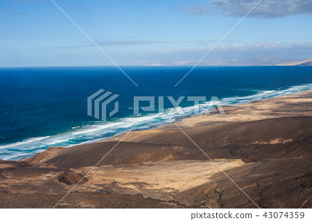 seascape of Fuerteventura island from top view 43074359