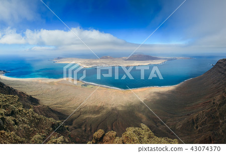 Panorama scenic view of La Graciosa Island Panorama scenic view of La Graciosa Island 43074370