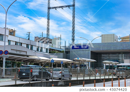 A station in front of the station Azamino station 43074420