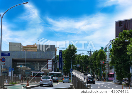 A station in front of the station Azamino station 43074421