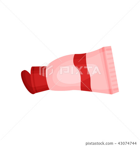 Flat vector icon of empty toothpaste tube. Plastic trash. Waste sorting and recycling theme Flat vector icon of empty toothpaste tube. Plastic trash. Waste sorting and recycling theme 43074744