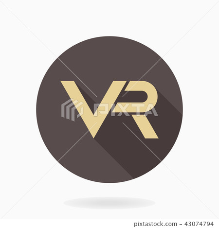 Fine Flat Icon With VR Logo Fine Flat Icon With VR Logo 43074794