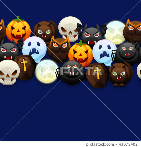 Happy Halloween seamless pattern. Happy Halloween seamless pattern. 43075402