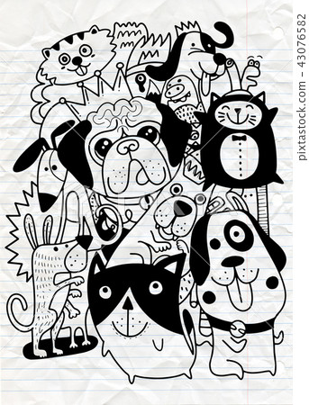 Doodles with cute dogs 43076582