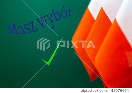 Polish flag with mark checkbox  43076674