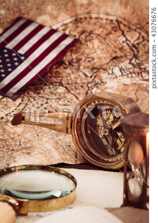 Old vintage maps and marine equipment Old vintage maps and marine equipment 43076676