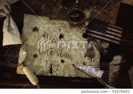 Old vintage maps and marine equipment 43076682