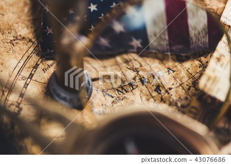 Old vintage maps and marine equipment Old vintage maps and marine equipment 43076686