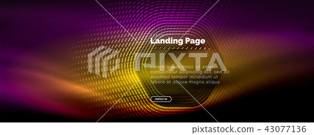 Neon glowing techno hexagon shape lines, hi-tech futuristic abstract background, landing page 43077136