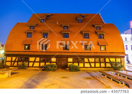 granaries at night in Bydgoszcz, Poland granaries at night in Bydgoszcz, Poland 43077763