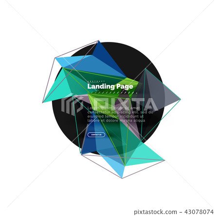 Vector 3d triangle abstract background, polygonal geometric design 43078074