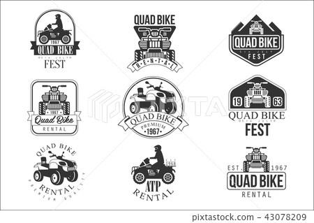Quad Bike Rental Service Black And White Emblems 43078209