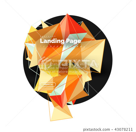 Vector 3d triangle abstract background, polygonal geometric design 43078211