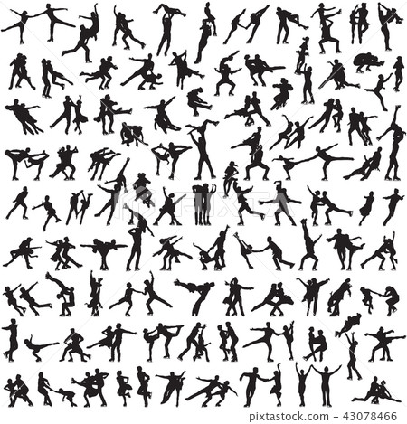 Pair figure skating. A set of silhouettes. Pair figure skating. A set of silhouettes. 43078466