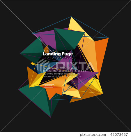 Vector 3d triangle abstract background, polygonal geometric design Vector 3d triangle abstract background, polygonal geometric design 43078467