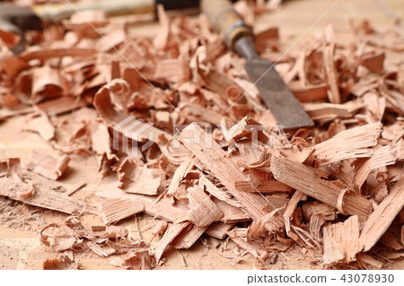 wood sawdust and tools 43078930