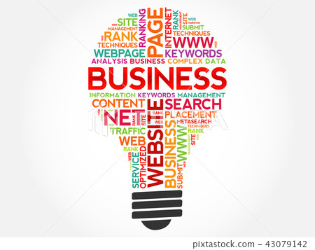 BUSINESS bulb word cloud collage 43079142