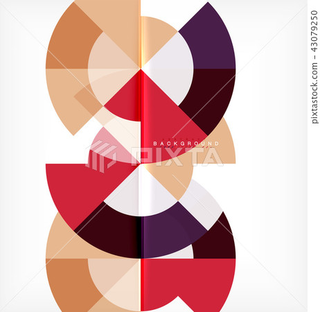 Minimal circle abstract background design, multicolored template for business or technology 43079250